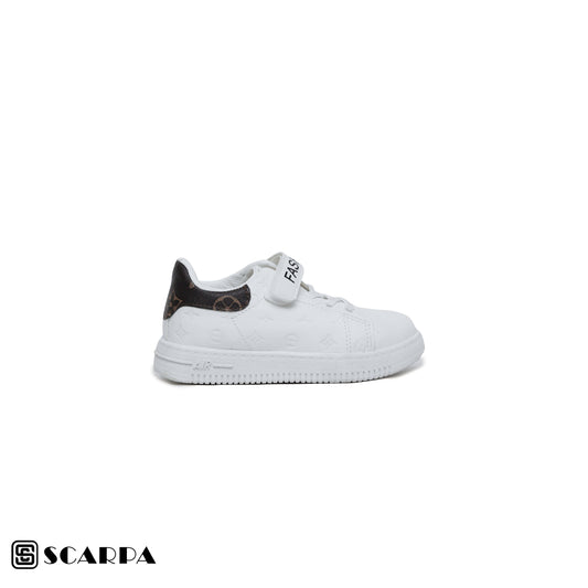 Scarpaa Comfartable Fashion KIDS Sneakers model kids7206-WHITE&BROWEN